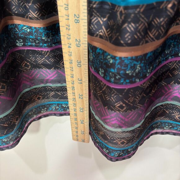 Soft Surroundings Tunic Dress L Striped Black Multi Chiffon Folksy Floral Boho - Picture 5 of 10